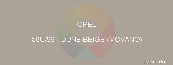 Peinture Opel 58U/99 Dune Beige (movano)