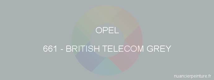 Peinture Opel 661 British Telecom Grey