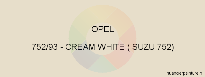 Peinture Opel 752/93 Cream White (isuzu 752)