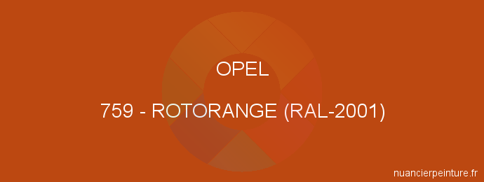 Peinture Opel 759 Rotorange (ral-2001)