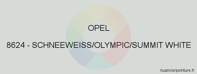 Peinture Opel 8624 Schneeweiss/olympic/summit White