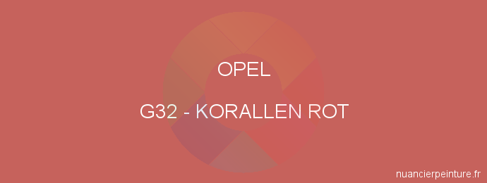 Peinture Opel G32 Korallen Rot