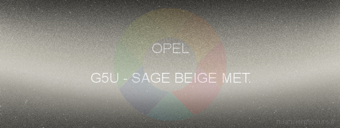 Peinture Opel G5U Sage Beige Met.