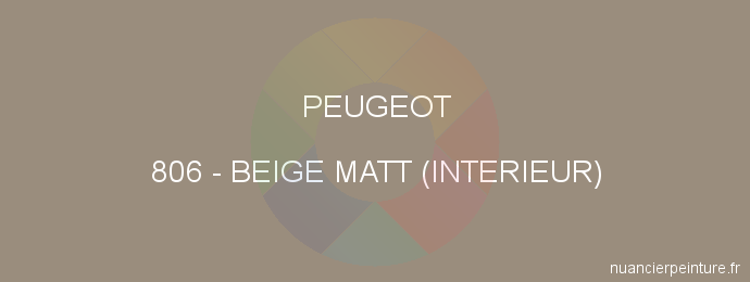 Peinture Peugeot 806 Beige Matt (interieur)