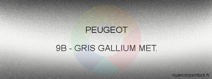 Peinture Peugeot 9B Gris Gallium Met.
