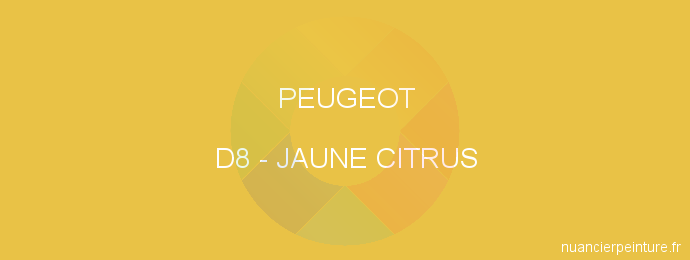 Peinture Peugeot D8 Jaune Citrus