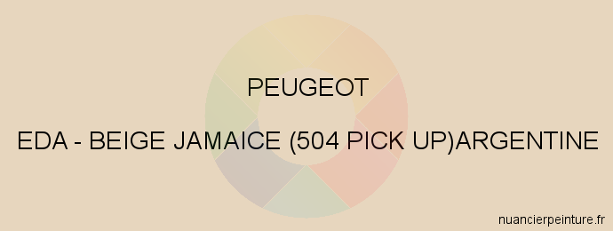 Peinture Peugeot EDA Beige Jamaice (504 Pick Up)argentine