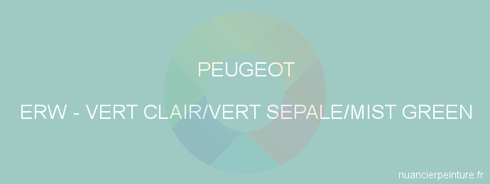 Peinture Peugeot ERW Vert Clair/vert Sepale/mist Green
