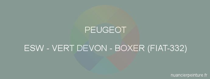 Peinture Peugeot ESW Vert Devon - Boxer (fiat-332)