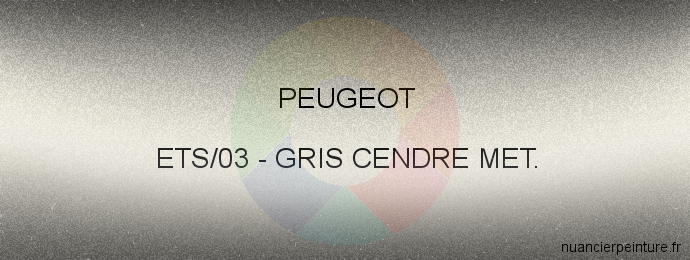 Peinture Peugeot ETS/03 Gris Cendre Met.