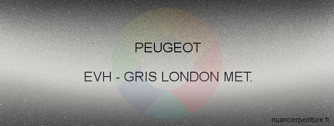 Peinture Peugeot EVH Gris London Met.