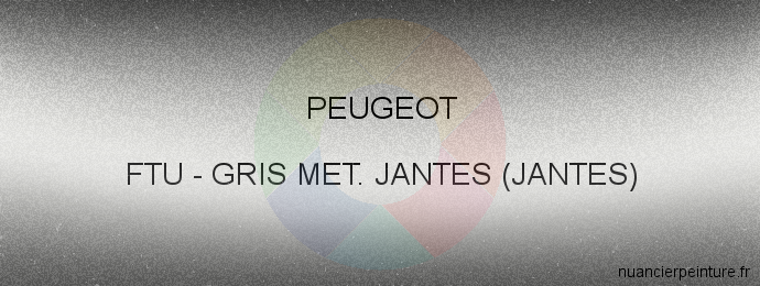 Peinture Peugeot FTU Gris Met. Jantes (jantes)