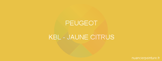 Peinture Peugeot KBL Jaune Citrus