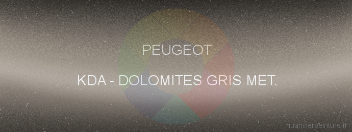 Peinture Peugeot KDA Dolomites Gris Met.