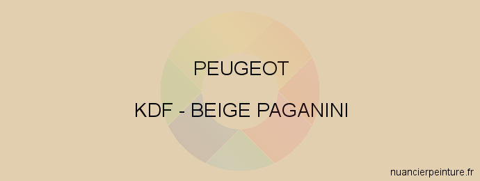 Peinture Peugeot KDF Beige Paganini
