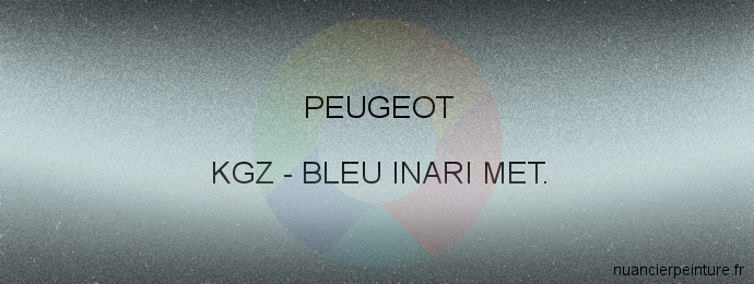 Peinture Peugeot KGZ Bleu Inari Met.