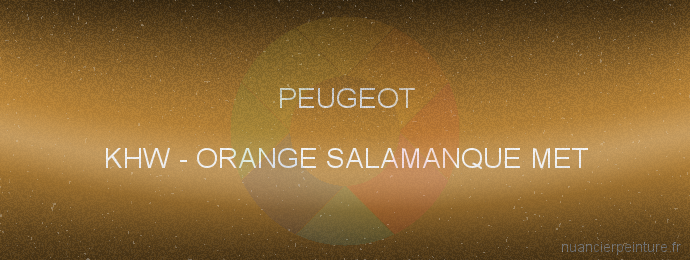 Peinture Peugeot KHW Orange Salamanque Met