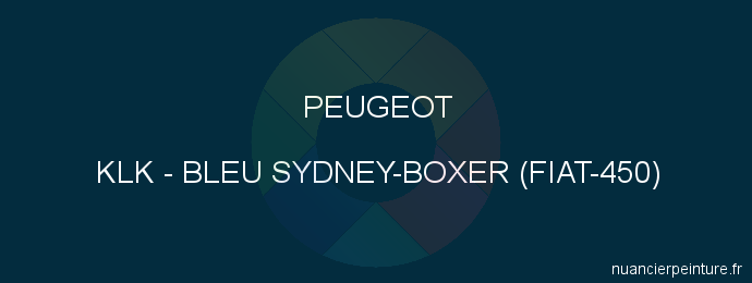 Peinture Peugeot KLK Bleu Sydney-boxer (fiat-450)