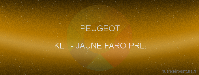 Peinture Peugeot KLT Jaune Faro Prl.