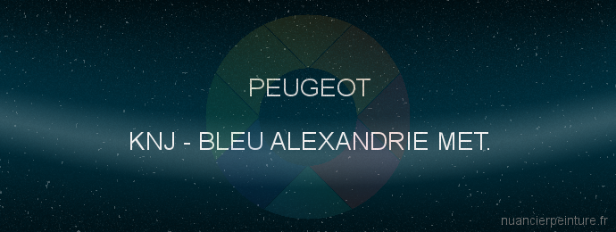 Peinture Peugeot KNJ Bleu Alexandrie Met.