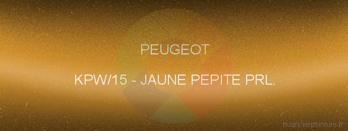 Peinture Peugeot KPW/15 Jaune Pepite Prl.