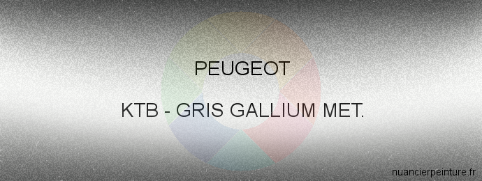 Peinture Peugeot KTB Gris Gallium Met.