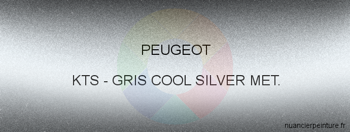 Peinture Peugeot KTS Gris Cool Silver Met.