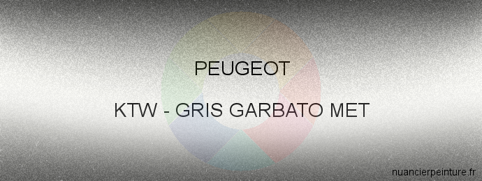 Peinture Peugeot KTW Gris Garbato Met