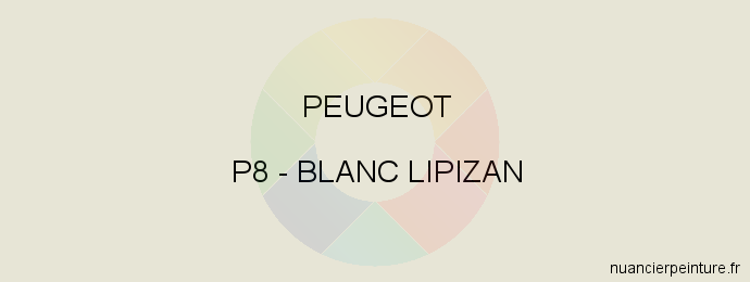 Peinture Peugeot P8 Blanc Lipizan