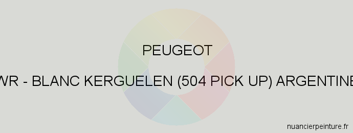Peinture Peugeot WR Blanc Kerguelen (504 Pick Up) Argentine