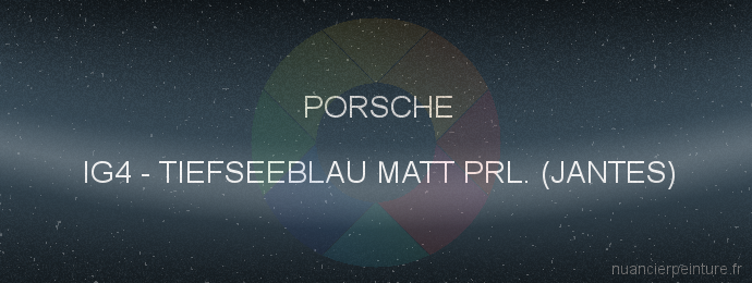 Peinture Porsche IG4 Tiefseeblau Matt Prl. (jantes)