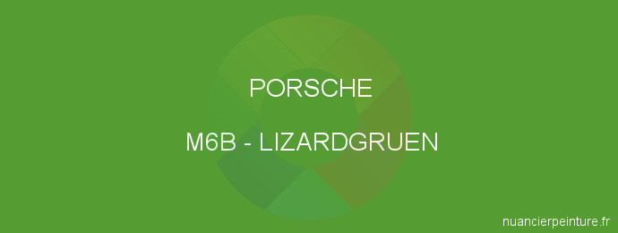 Peinture Porsche M6B Lizardgruen