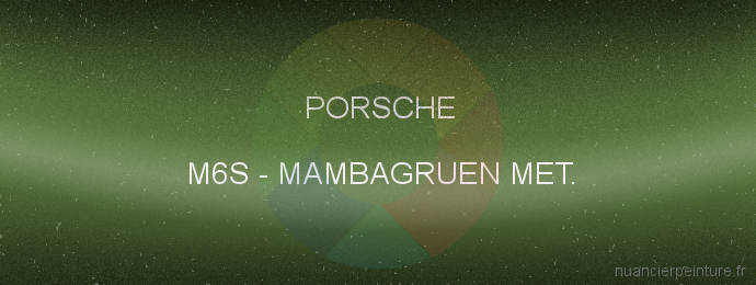 Peinture Porsche M6S Mambagruen Met.