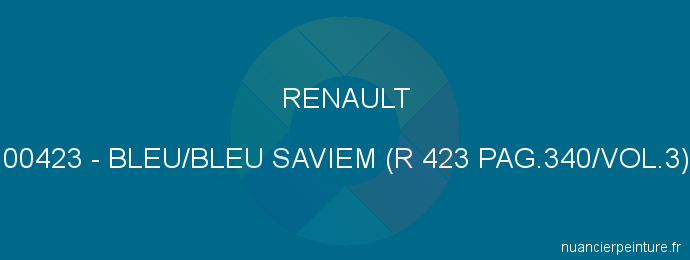 Peinture Renault 00423 Bleu/bleu Saviem (r 423 Pag.340/vol.3)