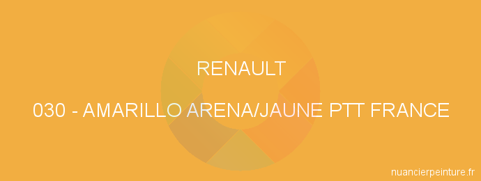 Peinture Renault 030 Amarillo Arena/jaune Ptt France