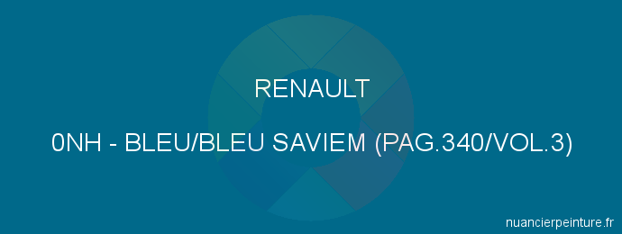 Peinture Renault 0NH Bleu/bleu Saviem (pag.340/vol.3)