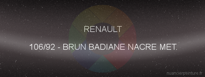 Peinture Renault 106/92 Brun Badiane Nacre Met.