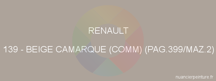Peinture Renault 139 Beige Camarque (comm) (pag.399/maz.2)