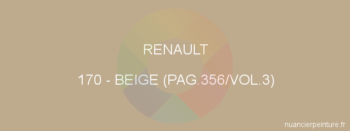 Peinture Renault 170 Beige (pag.356/vol.3)
