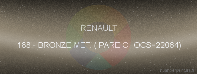 Peinture Renault 188 Bronze Met. ( Pare Chocs=22064)