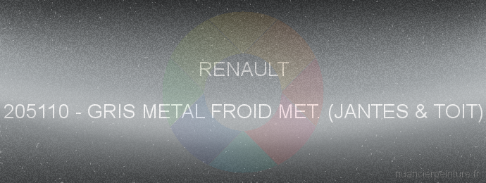 Peinture Renault 205110 Gris Metal Froid Met. (jantes & Toit)