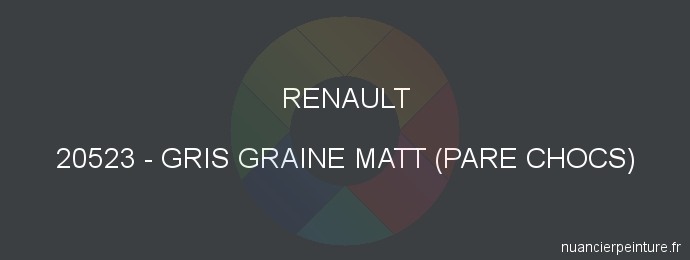 Peinture Renault 20523 Gris Graine Matt (pare Chocs)