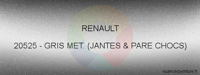 Peinture Renault 20525 Gris Met. (jantes & Pare Chocs)