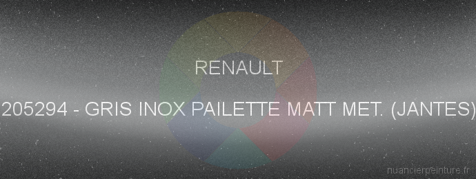 Peinture Renault 205294 Gris Inox Pailette Matt Met. (jantes)