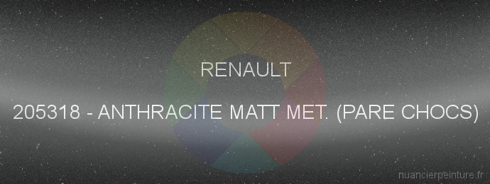 Peinture Renault 205318 Anthracite Matt Met. (pare Chocs)