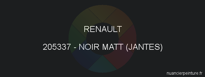 Peinture Renault 205337 Noir Matt (jantes)