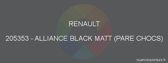 Peinture Renault 205353 Alliance Black Matt (pare Chocs)