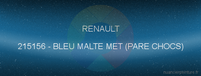 Peinture Renault 215156 Bleu Malte Met (pare Chocs)
