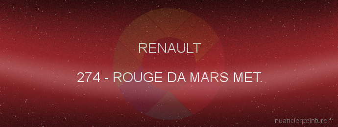 Peinture Renault 274 Rouge Da Mars Met.