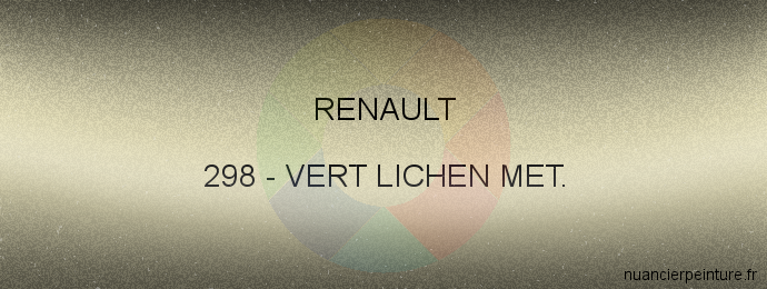 Peinture Renault 298 Vert Lichen Met.